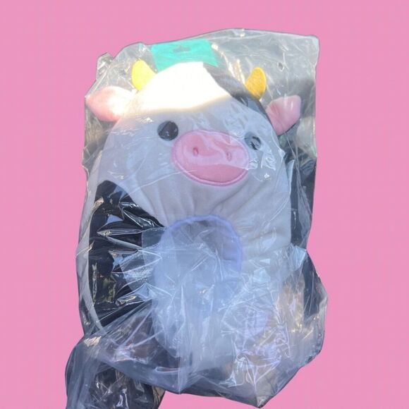 NEW Squishmallow 13/1 Size Plush Slippers - Connor the Cow- Fits Children  Littl - Picture 2 of 2